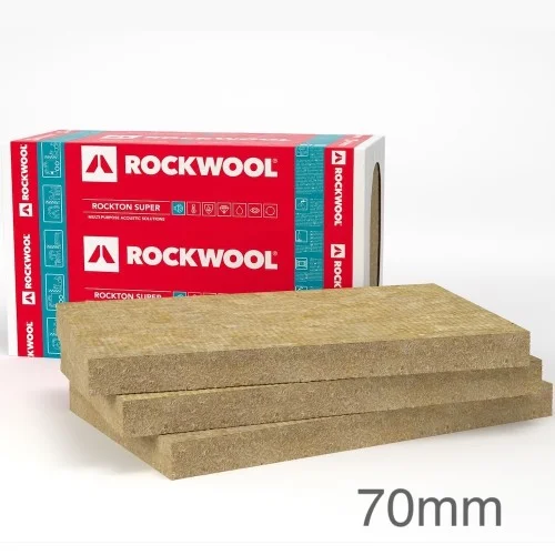 70mm Rockwool Rockton Insulation Slab - 1000mm x 610mm (pack of 8) 70mm Rockwool Rockton Insulation Slab - 1000mm x 610mm (pack of 8)