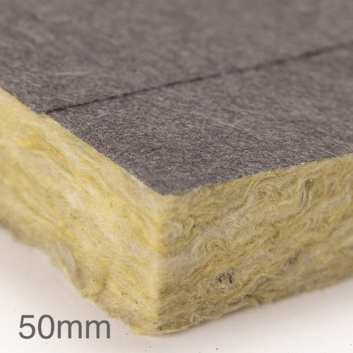 50mm Siderise Black Tissue Faced Stone Wool Acoustic Lining Slab - 1200mm x 1000mm 50mm Siderise Black Tissue Faced Stone Wool Acoustic Lining Slab - 1200mm x 1000mm