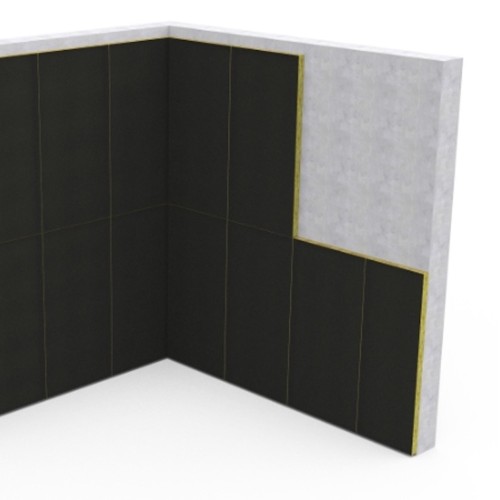 50mm Siderise Black Tissue Faced Stone Wool Acoustic Lining Slab - 1200mm x 1000mm 50mm Siderise Black Tissue Faced Stone Wool Acoustic Lining Slab - 1200mm x 1000mm