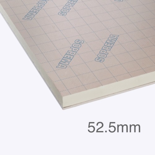 52.5mm SOPRATHERM PL4040 Insulated Plasterboard (previously Celotex) - 40mm PIR Insulation Bonded to 12.5mm Plasterboard - 1200mm x 2400mm (PL4000)