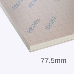 77.5mm SOPRATHERM PL4065 Insulated Plasterboard (previously Celotex) - 65mm PIR Insulation Bonded to 12.5mm Plasterboard - 1200mm x 2400mm (PL4000)