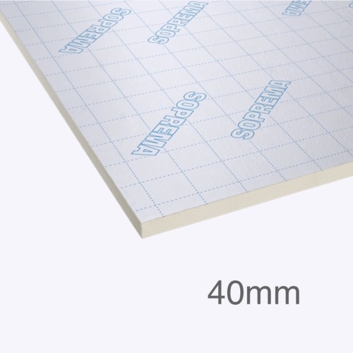 40mm SOPRATHERM TB4000 PIR Insulation Board (previously Celotex) - 1200mm x 2400mm