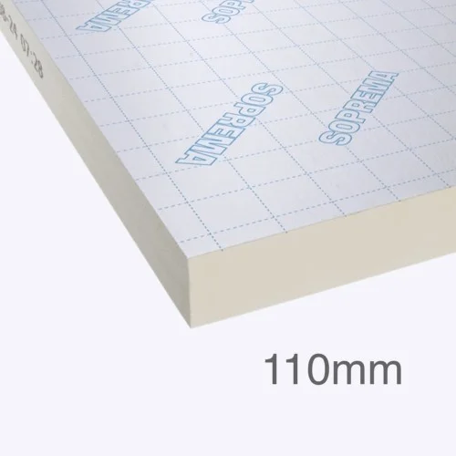110mm SOPRATHERM XR4000 PIR Insulation Board (previously Celotex) - 1200mm x 2400mm 110mm SOPRATHERM XR4000 PIR Insulation Board (previously Celotex) - 1200mm x 2400mm