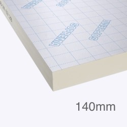 140mm SOPRATHERM XR4000 PIR Insulation Board (previously Celotex) - 1200mm x 2400mm