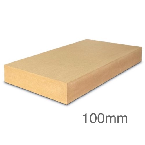 100mm STEICO Top - Wood Fibre Board for Attic Insulation - 400mm x 1200mm - pallet of 22
