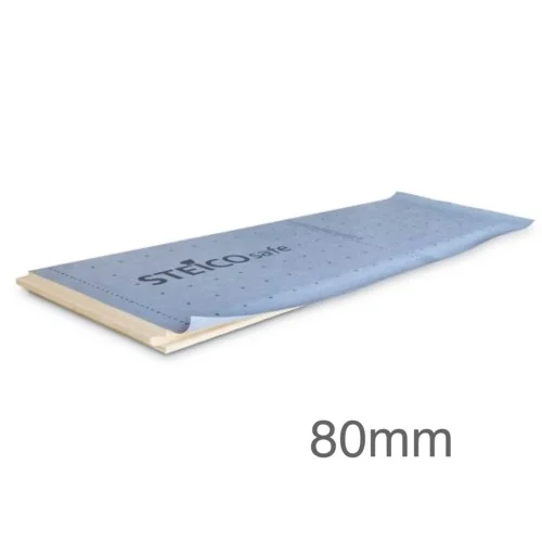 80mm STEICO Safe - Sarking and Sheathing Board with Integrated Membrane - 1880mm x 600mm - Pallet of 28 80mm STEICO Safe - Sarking and Sheathing Board with Integrated Membrane - 1880mm x 600mm - Pallet of 28