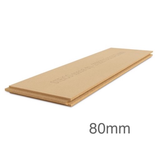 80mm STEICO Special Dry Wood-Fibre Insulation Board - Sarking and Sheathing Board - 1325mm x 600mm - Pallet of 28