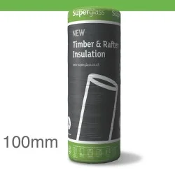 100mm Superglass Timber and Rafter Roll 32 (split 3 x 380mm) - 3.6m roll