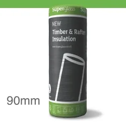 90mm Superglass Timber and Rafter Roll 32 (split 2 x 570mm) - 3.9m roll