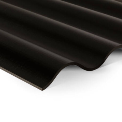 6mm Swisspearl B5 Corrugated Fibre Cement Roofing Panel - Black - 1020mm width