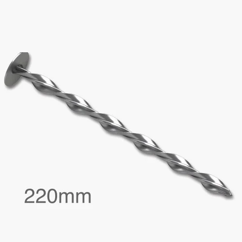 220mm Helical Fixings for Flat Warm Roofs (pack of 25). 220mm Helical Fixings for Flat Warm Roofs (pack of 25).