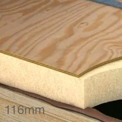 116mm Unilin FR/TP Thermal Ply Flat Roof Board - 110mm PIR Bonded to 6mm Plywood Board - 2400mm x 1200mm