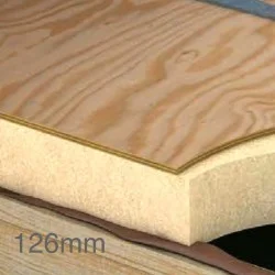 126mm Unilin FR/TP Thermal Ply Flat Roof Board - 120mm PIR Bonded to 6mm Plywood Board - 2400mm x 1200mm