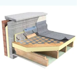 116mm Unilin FR/TP Thermal Ply Flat Roof Board - 110mm PIR Bonded to 6mm Plywood Board - 2400mm x 1200mm