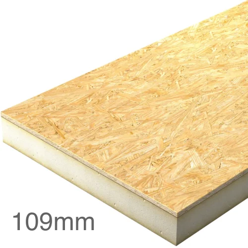 109mm Unilin Plydeck Flat Roof Board - 100mm PIR Bonded to 9mm OSB Board - 2400mm x 1200mm 109mm Unilin Plydeck Flat Roof Board - 100mm PIR Bonded to 9mm OSB Board - 2400mm x 1200mm