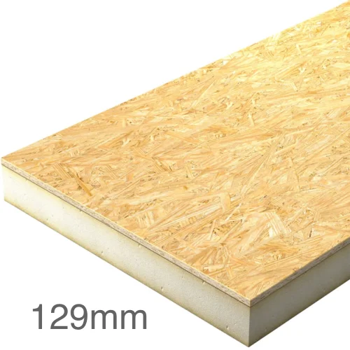 129mm Unilin Plydeck Flat Roof Board - 120mm PIR Bonded to 9mm OSB Board - 2400mm x 1200mm 129mm Unilin Plydeck Flat Roof Board - 120mm PIR Bonded to 9mm OSB Board - 2400mm x 1200mm