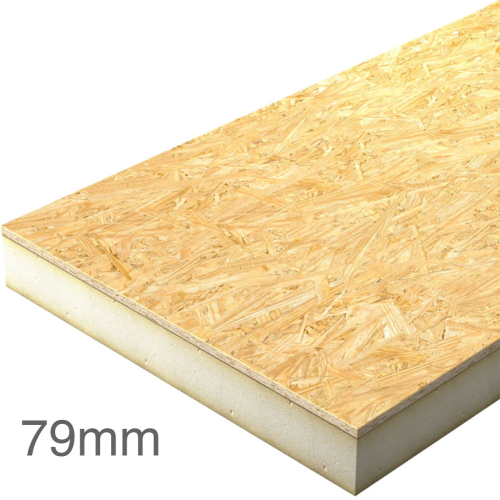79mm Unilin Plydeck Flat Roof Board - 70mm PIR Bonded to 9mm OSB Board - 2400mm x 1200mm 79mm Unilin Plydeck Flat Roof Board - 70mm PIR Bonded to 9mm OSB Board - 2400mm x 1200mm