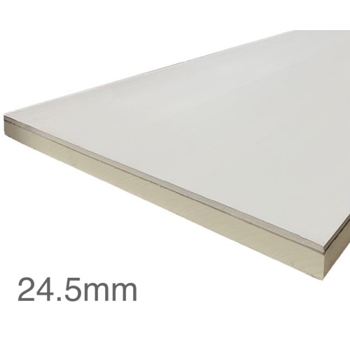 24.5mm Unilin Thin-R Thermal Liner XT/TL-MF - Mech Fix (15mm PIR Insulation bonded to 9.5mm Plasterboard) 24.5mm Unilin Thin-R Thermal Liner XT/TL-MF - Mech Fix (15mm PIR Insulation bonded to 9.5mm Plasterboard)