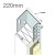 220mm Aluminium Stop Track (pack of 10)