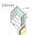 240mm Aluminium Stop Track (pack of 10)