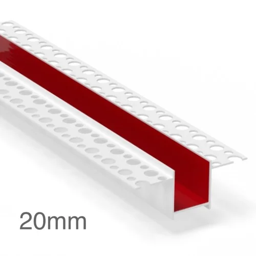20mm PVC Rustication Profile - Render Groove Bead - 3m Length 20mm PVC Rustication Profile - Render Groove Bead - 3m Length