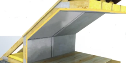 3D diagram illustrating airflow and ventilation paths in a roof structure