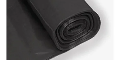Roll of black waterproofing membrane