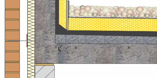 Diagram or cutaway of flat roof insulation layers