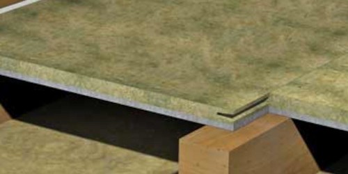 Cross-section diagram of a floor structure with insulation layers