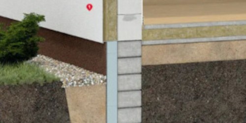 Close-up of external wall insulation layers