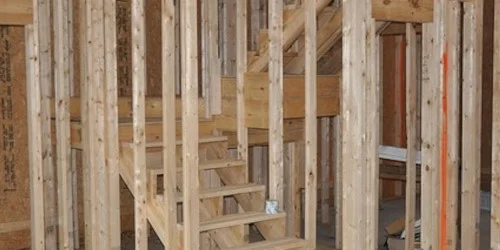 Wooden framework of a house structure under construction