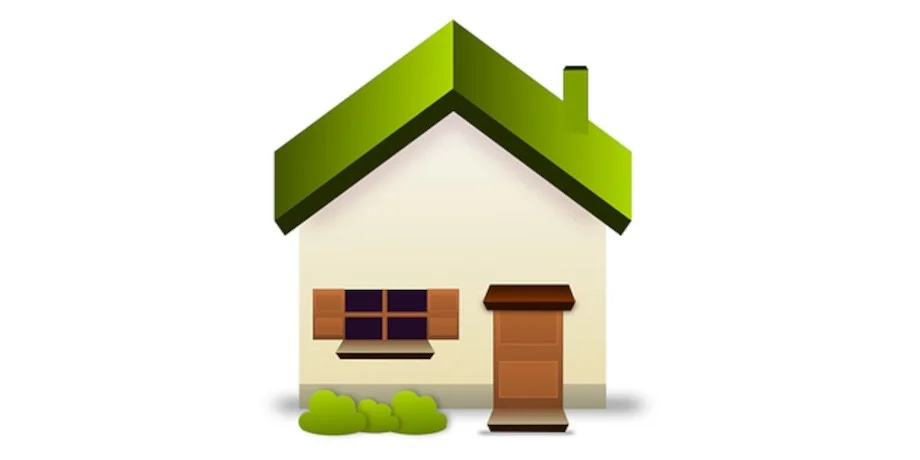 Graphic icon representing a residential house