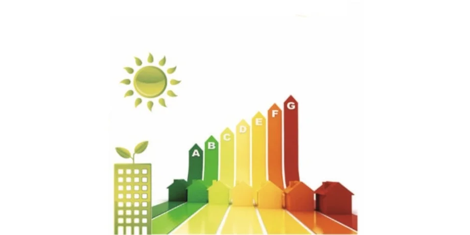 Chart illustrating energy efficiency ratings with nature elements