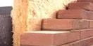 Close-up of a brick wall corner or steps