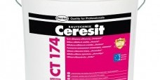 Bucket of pink Ceresit render product