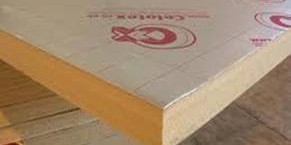 Stack of rigid Celotex insulation boards