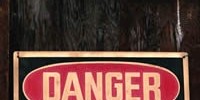 Red and black "DANGER" warning sign