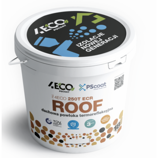 PSC 4ECO 250T ECR ROOF - Insulating Protective Paint for Metal Roofs - 18 Litres Bucket