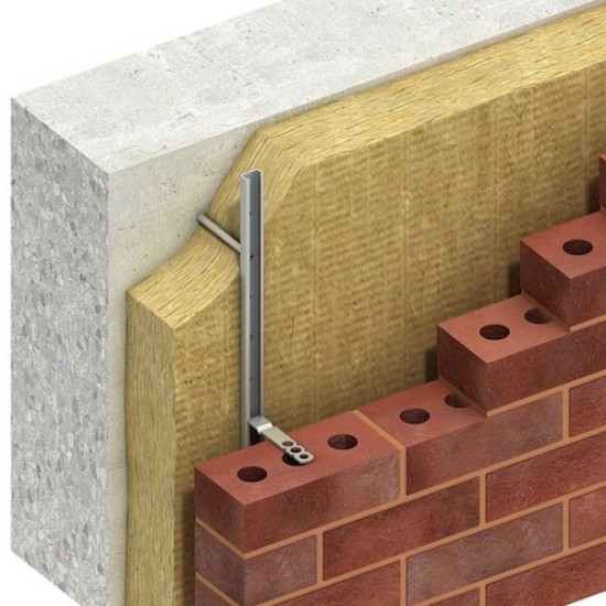 Ancon 25/14 Stainless Steel Channel - 3000mm Length - To Fix An Outer Leaf Of Brickwork Through Insulation To Steel Frame Or Concrete