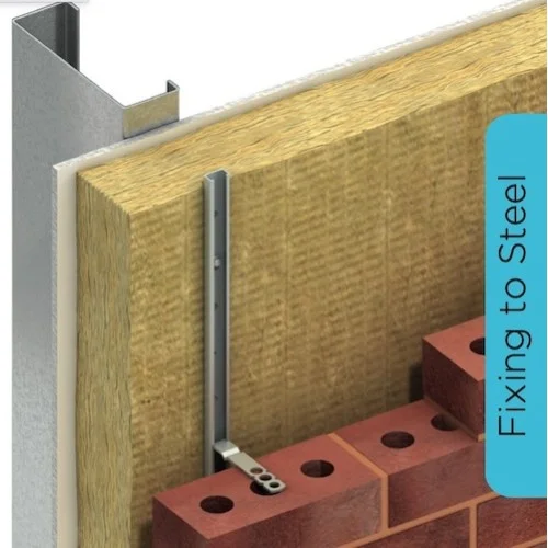 Ancon 25/14 Stainless Steel Channel - 3000mm Length - To Fix An Outer Leaf Of Brickwork Through Insulation To Steel Frame Or Concrete Ancon 25/14 Stainless Steel Channel - 3000mm Length - To Fix An Outer Leaf Of Brickwork Through Insulation To Steel Frame Or Concrete