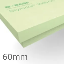 60mm Styrodur 3000CS Extruded Polystyrene Board XPS -  1265mm x 615mm - pack of 7