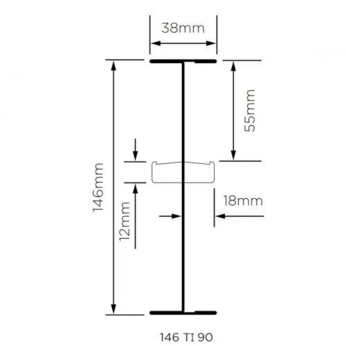 British Gypsum Gypframe 146 TI 90 I Stud 5 m (pack of 10) British Gypsum Gypframe 146 TI 90 I Stud 5 m (pack of 10)
