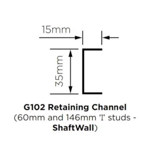 British Gypsum Gypframe Shaftwall G102 Retaining Channel (pack of 10) British Gypsum Gypframe Shaftwall G102 Retaining Channel (pack of 10)