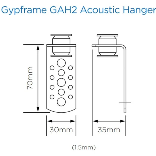 British Gypsum Gypframe GAH2 Acoustic Hanger (pack of 100) British Gypsum Gypframe GAH2 Acoustic Hanger (pack of 100)