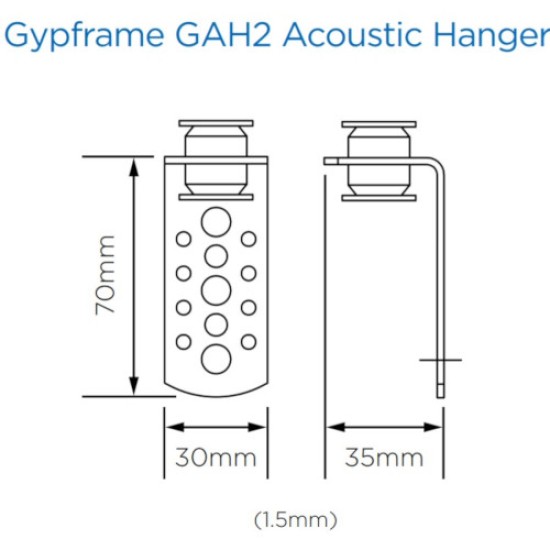 British Gypsum Gypframe GAH2 Acoustic Hanger (pack of 100)