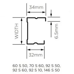 British Gypsum Gypframe 70 S 60 C Stud 3.6 m (pack of 10)