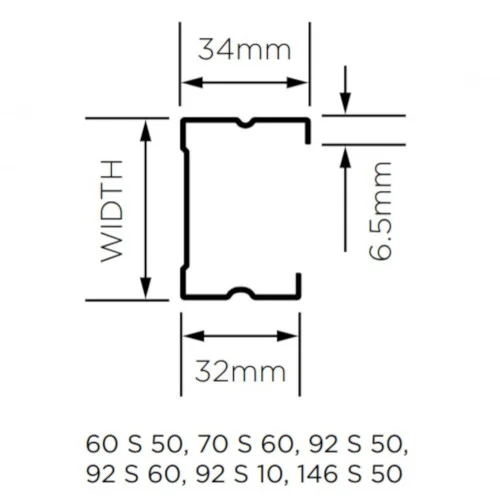 British Gypsum Gypframe 60 S 50 C Stud 3 m (pack of 10)