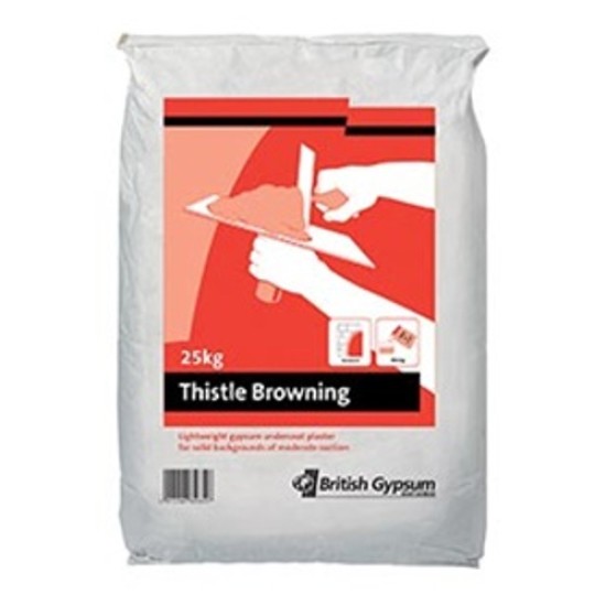 British Gypsum Thistle Browning Gypsum Undercoat Plaster- 25kg (pallet of 40 bags)