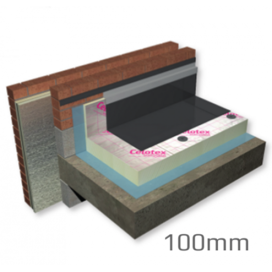 100mm Celotex Crown-Fix Flat Roof Board (pack of 12) - pallet of 2 packs