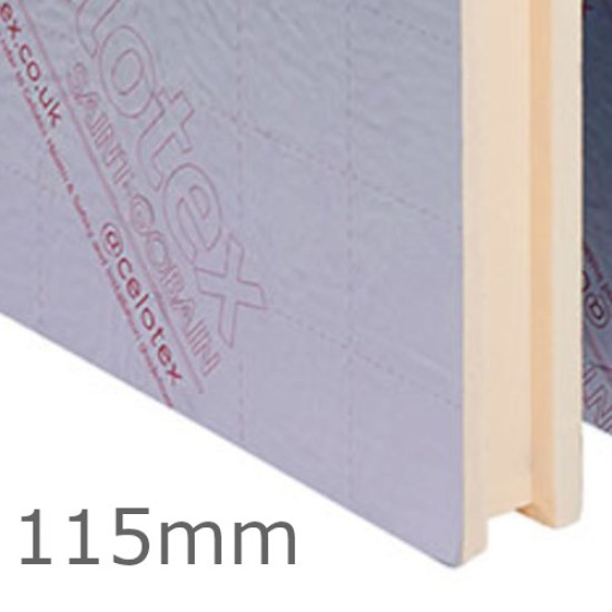 115mm Celotex Thermaclass Cavity Wall 21 - Rigid PIR Full Fill Cavity Insulation Board (pack of 5)